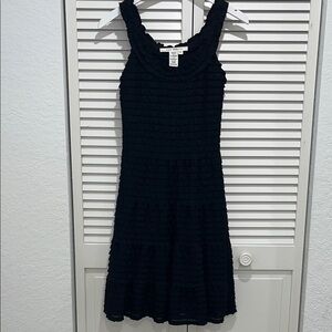 Max Studio Black Textured Midi Dress